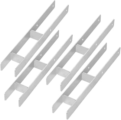 KOTARBAU® H Instortanker - Paalhouder in Beton Storten 80 x 600 mm 4 Stuks - Betonanker voor Houten Palen - Paaldrager Beton - Kolomvoet Beton - Thermisch Verzinkte Paalhouder