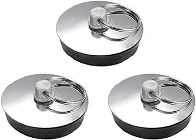 Gootstop set - Badstop Afvoerstop - Water Dicht Maken - Met Ophangring - 3 stuks - Zwart