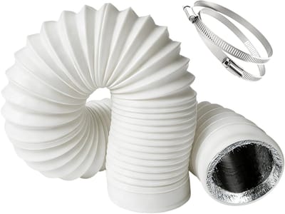 Afvoerslang Droger - Ventilatieslang - Geluiddempend Ventileren - 5-Laags Isolatie - 125mm x 3m - Wit