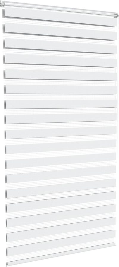 NAIZY Dubbel Rolgordijn Klemmfix Zonder Boren 120x220 cm rolgordijnklem Rolgordijn Zonwering Rolgordijn Raamgordijn voor Ramen en Deuren Zebra Rolgordijn Zijtrek Rolgordijn, Wit