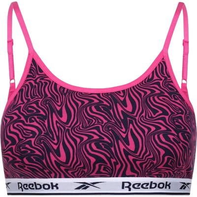 Reebok Bralette voor dames met Berry Zebra-print (Roze/Zwaar)