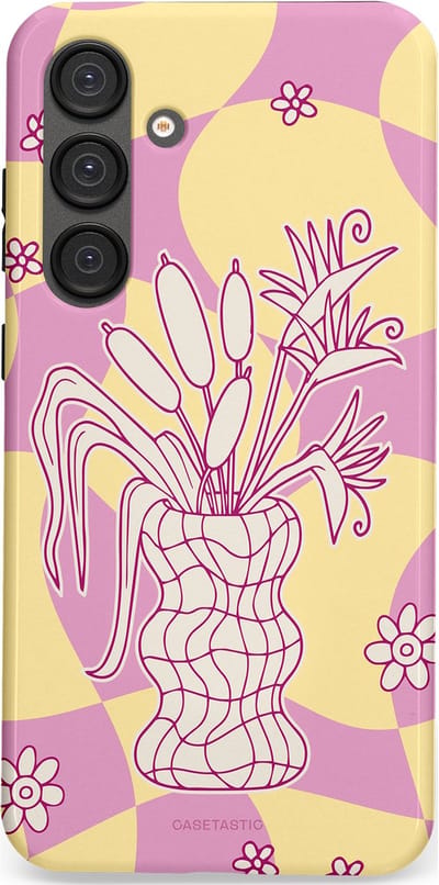Casetastic Hoesje Geschikt voor Samsung S25 Plus - Stijlvolle Beschermende Duo-layer Case - Bosje vol roze