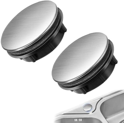 Allecto - Sink Hole Cover - Keukenaccessoires - 2 Stuks - Gemaakt van duurzaam materiaal - Geschikt voor keuken en badkamer - Zilver
