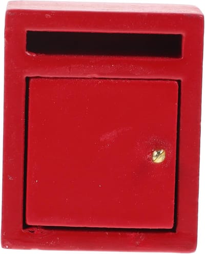 Mini Brievenbus Beeldje - Decoratief Model - Miniatuurhuis Decor - Veilige Afgeronde Hoeken - 4.8 x 3.9 cm - Rood