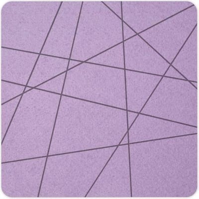 Lijnen vilt onderzetter vierkant - Lila - 6 stuks – 10 x 10 cm - Tafeldecoratie - Glas onderzetter - Cadeau - Woondecoratie - Woonkamer - Tafelbescherming - Onderzetters Voor Glazen - Keukenbenodigdheden - Woonaccessoires - Tafelaccessoires