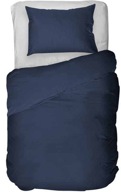 Kayori Saya Dekbedovertrek Katoensatijn - 140x200-220 + 1 sloop - Eenpersoons - Biologisch Katoen - Navy