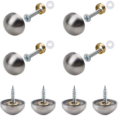 Dailygoods- Spiegel Schroeven 20 Sets - Zinklegering 18mm - Decoratieve Caps - Corrosiebestendig - Eenvoudig te Installeren - Geborsteld Oppervlak - Spiegelbevestiging