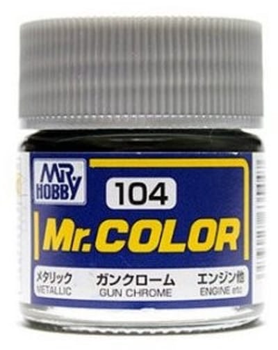 Gunze Mr. Hobby C-104 - Mr. Color 10 ml Gun Chrome - Lacquer Modelbouwverf