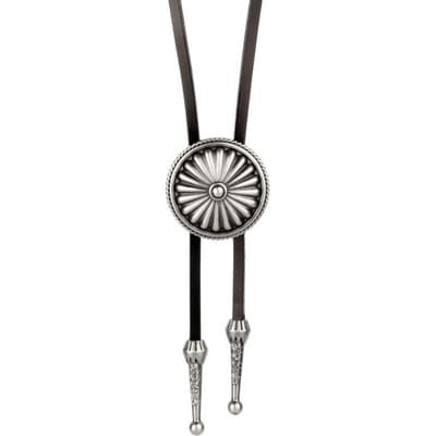 Bolo Tie Ketting Western Bolo Tie Vintage Ronde Bolo Tie Cowboy Stropdas Cowboy Leren Stropdas Truiketting Leren Bolo zwart