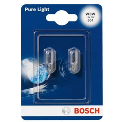 P27/7w lamp BOSCH W3W Pure Light 12V/3W, 2 Stuk