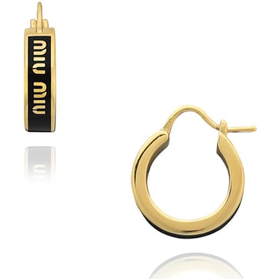 Miu Miu Logo Emaille Oorbellen F0002 5io103 2f6t 5IO103 2F6T F0002 black