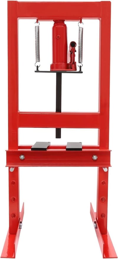 Hydraulische Werkplaatspers - Framepers Lagerpers - Onderdelen Monteren - Hoge Stabiliteit - Werkbereik 28cm - Rood