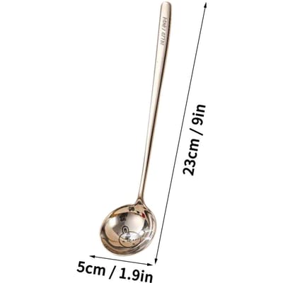 WORTHBUY Cuillère à soupe en acier inoxydable 304, jolie louche de cuisine, cuillère à soupe à long manche, couverts de ménage, cuillère de service white