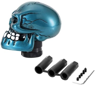 Cosensi - Dailygoody - Gear Shift Skull - Car Shift Lever - Unieke uitstraling - Cyan - Skeleton Skull - Verbeterde grip - Universeel toepasbaar - Auto accesso