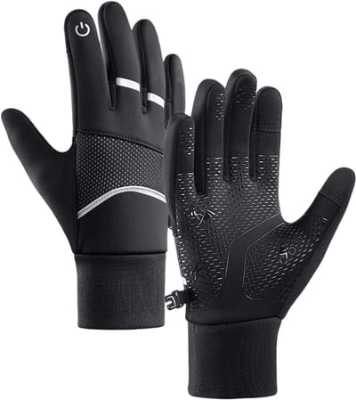 VHV - Handschoenen - Fietshandschoenen - Handschoenen heren - Handschoenen waterdicht - Met winddicht ontwerp en antislip handpalm - Thermisch ontwerp met antislip handpalm - Voor wintersport en buitenactiviteiten - Zwart