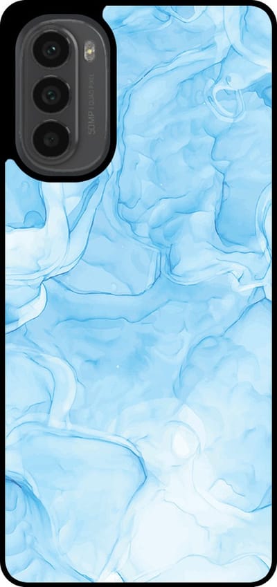 Smartphonica Telefoonhoesje Geschikt voor Motorola Moto G52 / G82 met marmer opdruk - TPU backcover case marble design - Lichtblauw geschikt voor Motorola Moto G52;Motorola Moto G82