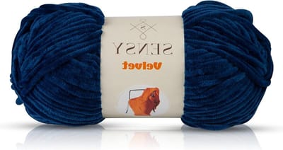Fluwelen Garen - Chenille Garen - Baby Dekens Haken - Zacht & Veilig - 132 Yards - Marineblauw
