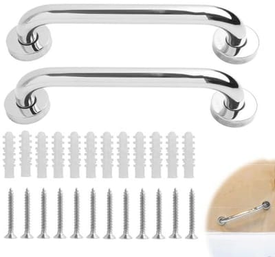 Wc-steunstangen set van 2 - 30 cm roestvrij staal, antislip veiligheidsgrepen voor badkamer en toilet