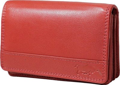 Portemonnee - Rood - Leer - RFID - Anti Skim - Met klepje voor muntgeld - Portemonnee Dames - Bakje