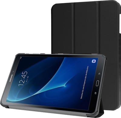 Hoesje - Geschikt voor Samsung Galaxy Tab A 10.1 (2016) - Dun & Stevig - Hardcover Book Case - Trifold Bookcase Hoes - Hard Cover - Tablethoes - Zwart