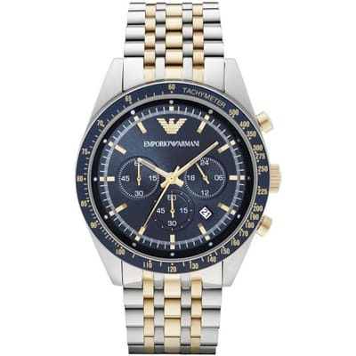 Emporio Armani AR8030 Tweekleurige Tazio Chronograaf Herenhorloge