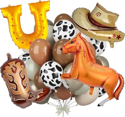 Western Feest Ballonnen - Cowboy Ballonnen Set - Feestdecoratie Maken - Zelfsluitende Klep - 22 Stuks - Bruin Tinten