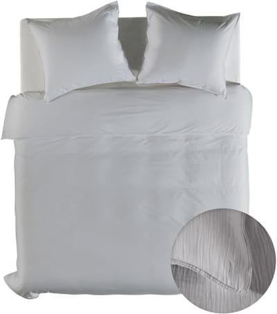 Yellow Dekbedovertrek Suite Guadeloupe - Mousseline Katoen - Vaporous Grey - 240x200-220 cm - 100% Mousseline Katoen - Lits-Jumeaux