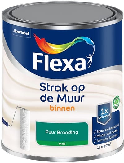 Flexa - Strak Op De Muur Binnen Mat - Puur Branding - Mengverf - 1 L