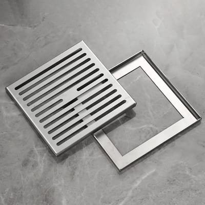 Afvoerrooster - Drainagerooster - Waterafvoer Regelen - Roestvrij Staal - 60 x 60 cm - Zilver