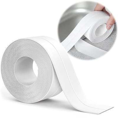 Zelfklevende Plinten - Witte Flexibele PVC Bangle Strip - 16 x 16 mm - 12 m - Voor Badkuipen - Badkamers - Keuken