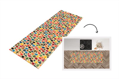 Keukenloper - Loper keuken - Patronen - Koffie - Theepot - Retro - 150x50 cm - Keukenloper vinyl