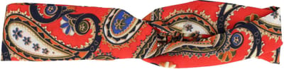 Haarsoires Haarband Twist 5cm – Paisleyprint – Gladde Stof – Multicolor Rood - Zachte Knoop Hoofdband - Haaraccessoire voor Dames & Meisjes