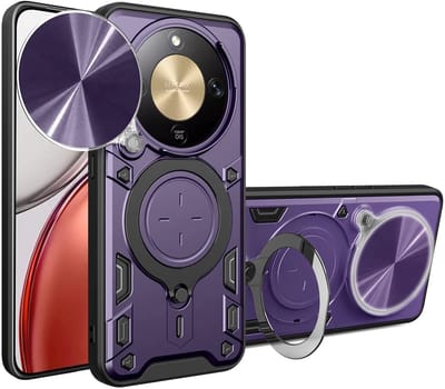 Hoesje geschikt voor HONOR Magic8 Lite - Phonesta CamLock Back Cover met Camera Slider - Paars