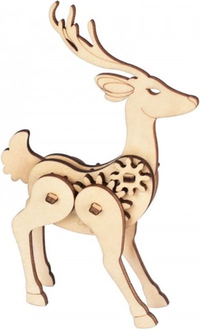 Bouwpakket 3D Houten Puzzel Hert Mechanisch