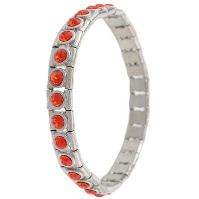 Behave - Armband zilverkleur met rode stenen - Statement stijl - Feestelijk