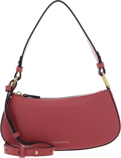 COCCINELLE Leren Schoudertas Avondtas Merveille Mini Bag Pot Lichtrood