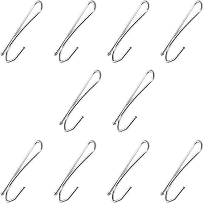 Plooihaken - 10 stuks - Gordijnhaken - RVS - Plooibandhaak - Gordijn Ophangsysteem - Gordijn Plooihaken - Vouwhaken voor gordijnen - Voor douchegordijnen en gordijnaccessoires - 6.3*1.7CM - Zilver