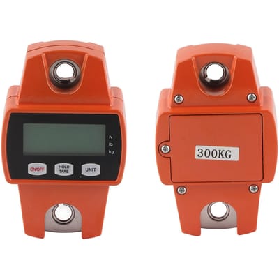Draagbare LCD Digitale Elektronische Mini Hangende Weegschaal 300kg met Haak wit