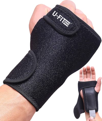 U Fit One 1 Stuk Rechts Polsbrace - Carpaal Tunnel Syndroom - Wrist wraps - Polsbandage - Wrist support - RSI - Pols Ondersteuning & Versteviging - Polssteun - Polsbeschermer - Fitness - Golf - ufitone