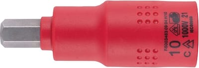 Wurth - VDE dopsleutel 1/2 inch zeskant - Geïsoleerde VDE-dopsleutel 1/2 inch Voor binnenzeskantschroeven x 1 st Soort aandrijving Binnenvierkant Sleutelwijdte 10 mm