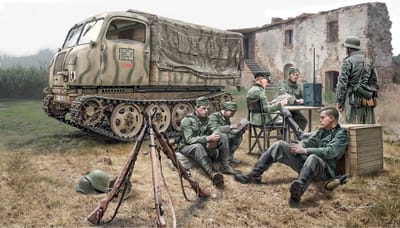 Italeri Modelbouwpakket Militaire voertuigen - 6549 Steyr RSO/01 with German Soldiers Plastic - 1:35 - Modelbouw