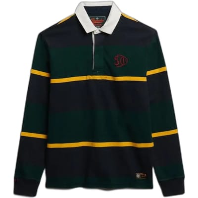 Superdry - Vintage Athletic Stripe Rugby Top - Heren - Tops