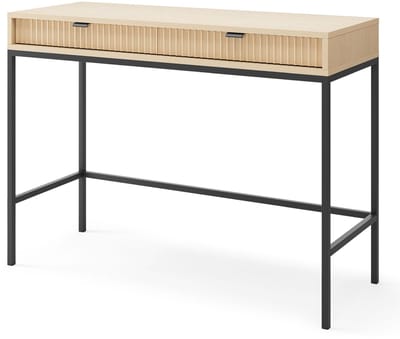Selsey VELLORE – Kaptafel met lade, Eiken Vicenza-lookmet zwart onderstel, 104 cm