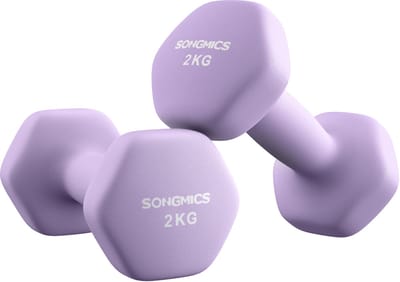 SONGMICS - Dumbells - Dumbells 2 kg - Hexagon Dumbells - Neopreen Coating - Voor Krachttraining