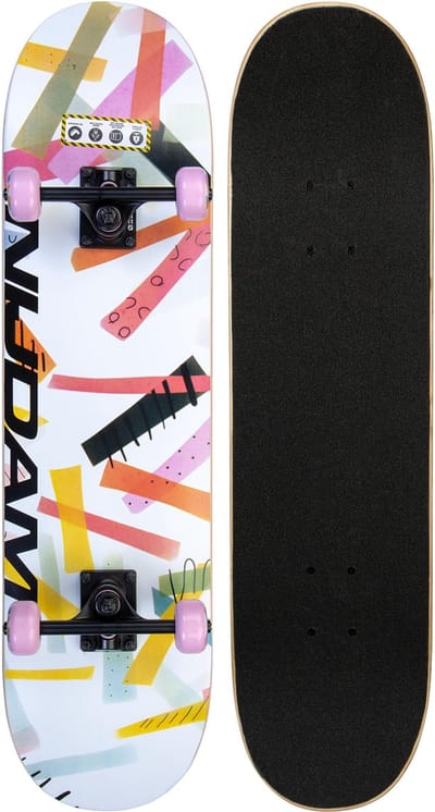 Nijdam Classic Skateboard - High Time - Roze/Wit