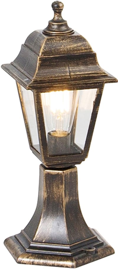 QAZQA capital - Klassieke Staande Buitenlamp | Staande Lamp voor buiten - 1 lichts - H 415 mm - Goud/messing - Buitenverlichting
