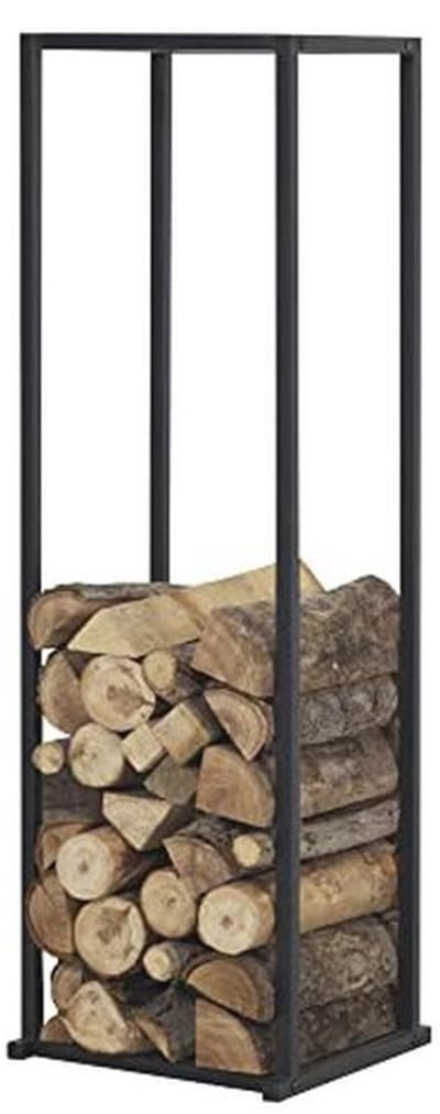 Brandhout rek houtopslag 35x35x120 cm - Zwart