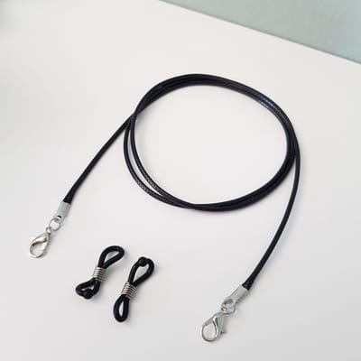 Zonne- Brillenkoord- handige Mondkapje koord touw-  Ketting koord voor mannen, vrouwen-1 koord 70 cm zwart
