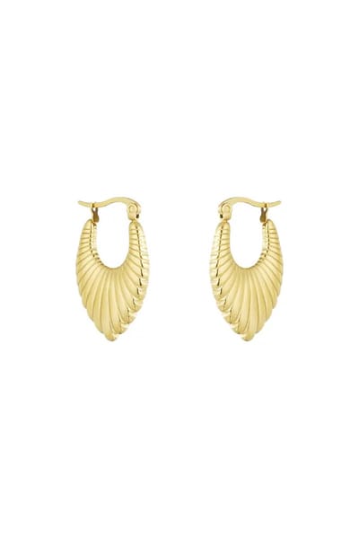 Yehwang - Oorbellen golden crush - Goud kleur - Stainless Steel - QUYA