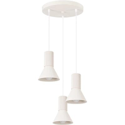 Sollux Lighting Hanglamp Estria - E14 - beige - staal/aluminium - 30x30x120cm